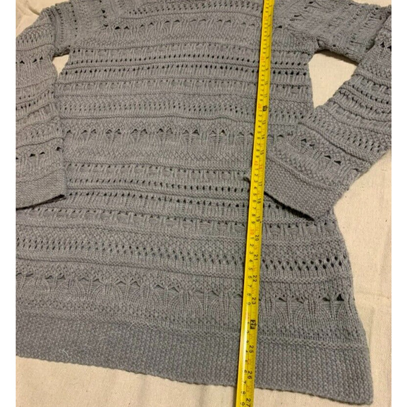Nordstroms Cotton Emporium Sweater Womens Size Small Grey Knit Tunic Turtleneck - Picture 9 of 10